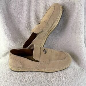 Coach Suede Loafers Mens 7.5 D Driving Shoes Tan Clip Silver Gangster Mob Boss